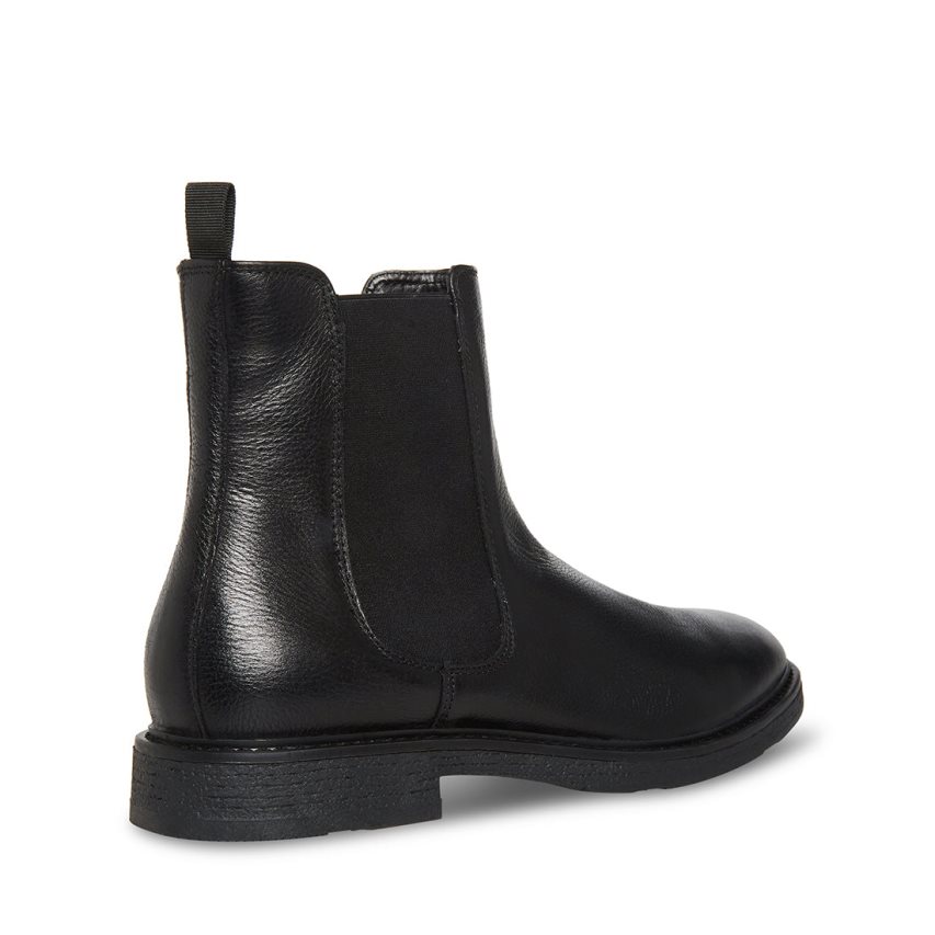 Black Steve Madden Pedro Leather Men's Chelsea Boots | PH 2410DEG